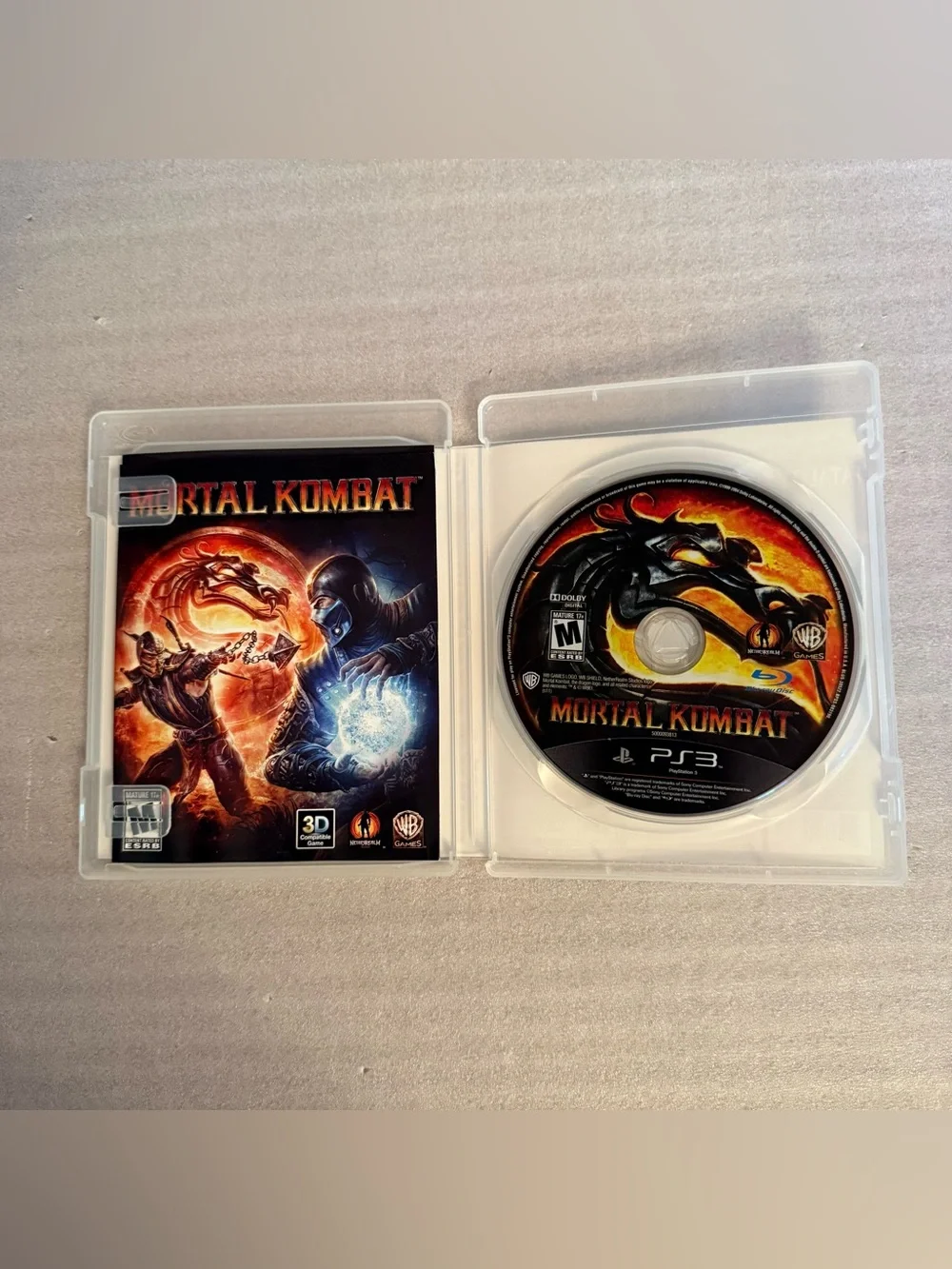 Sony PS3 Mortal Kombat Video Game/Case/ Manual